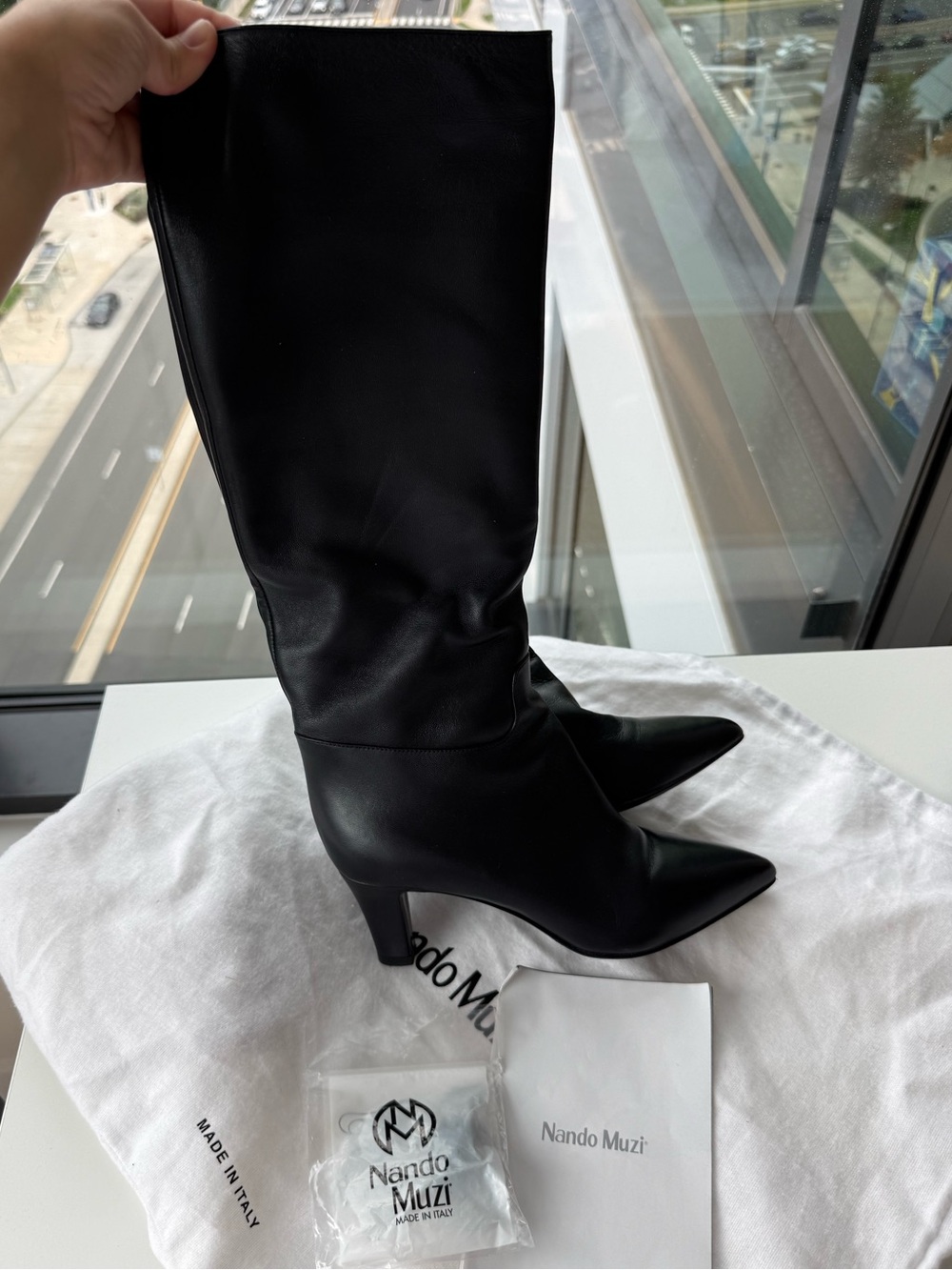 Nando Muzi leather kitten boots